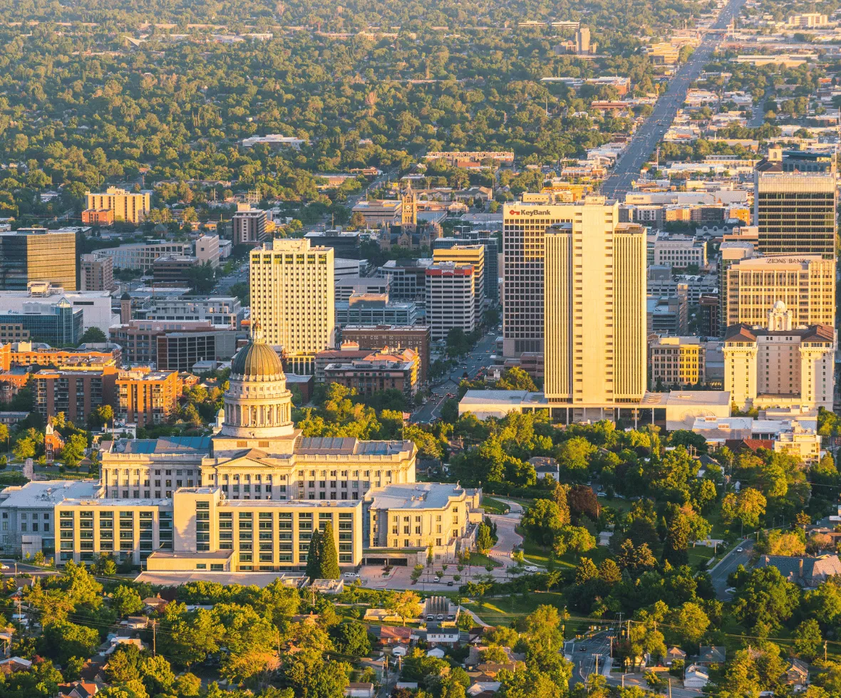 Utah State Capitol and Salt Lake City landscape